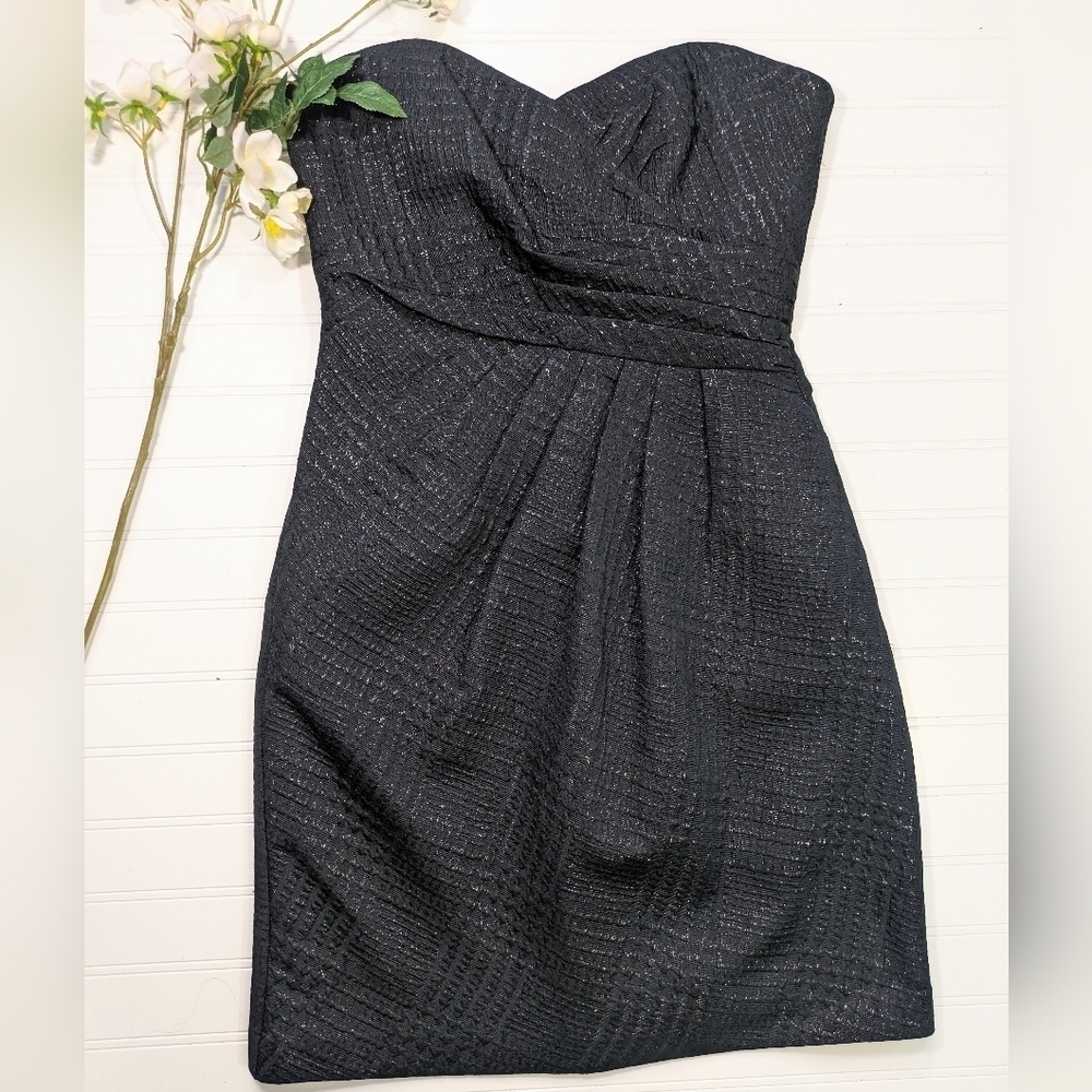 Laundry Shelli Segal Wrap-bodice Strapless Sheath Dress